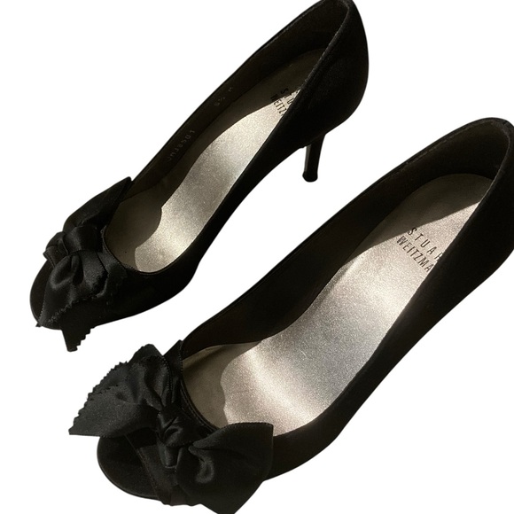 Stuart Weitzman Pip Toe Satin Kitten Heels Shoes NEW - Picture 1 of 12